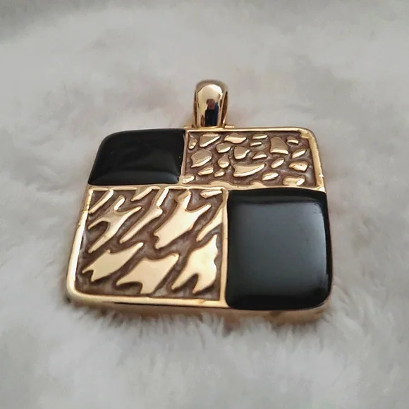 Kenneth Cole Black and Goldtone Pendant - Picture 5 of 8